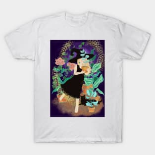 Witch with house plants T-Shirt